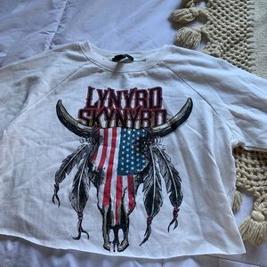 lynyrd skynyrd cropped sweatshirt